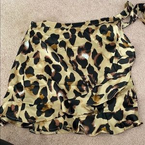 leopard wrap skirt
